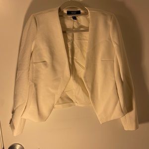 Padded off-white crop blazer